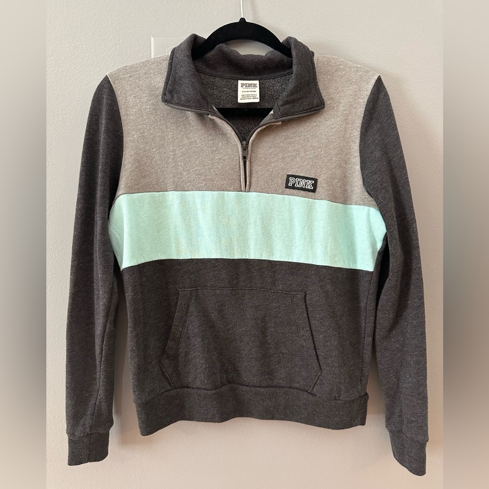 Small PINK quarter-zip pullover